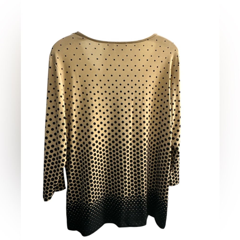 Chico's Black and Gold Gradient Polka Dot Long Sleeve Top - Picture 3 of 5